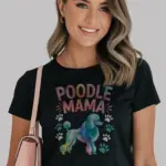 Black Shirt Front – Poodle Mama – poodle mama shirt – front view