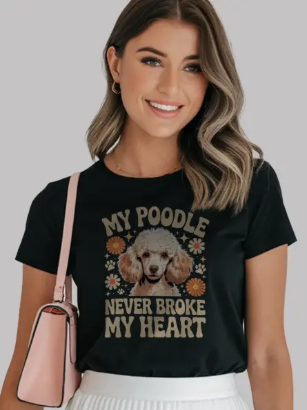 Poodle Never Broke My Heart Shirt – Vintage Groovy Dog Tee - Image 3