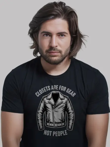 Bold Pride Statement Shirt – “Closets Are for Gear Not People” Tee - Image 3