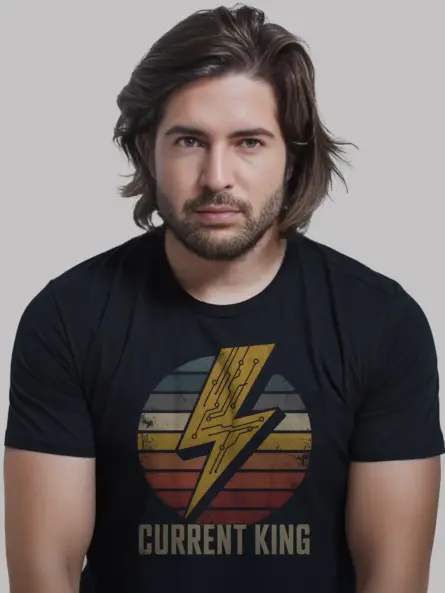 Retro Lightning Bolt Electrician T-Shirt - Image 3