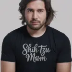 Black front – Shih Tzu Mom minimalist shih tzu mom shirt front view