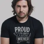 Black Front – Proud to Have a Little Wiener – wiener dog shirt