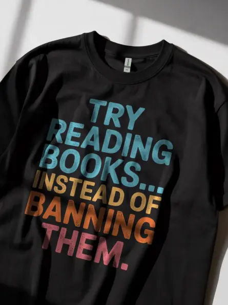 Read Banned Books Shirt – Bold Advocacy Tee for Librarians & Teachers - Image 2