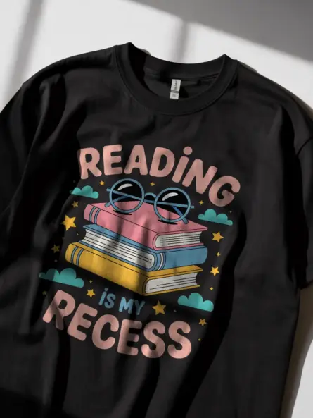 Reading T Shirt – Fun Reading Is My Recess Tee for Kids and Teachers - Image 2