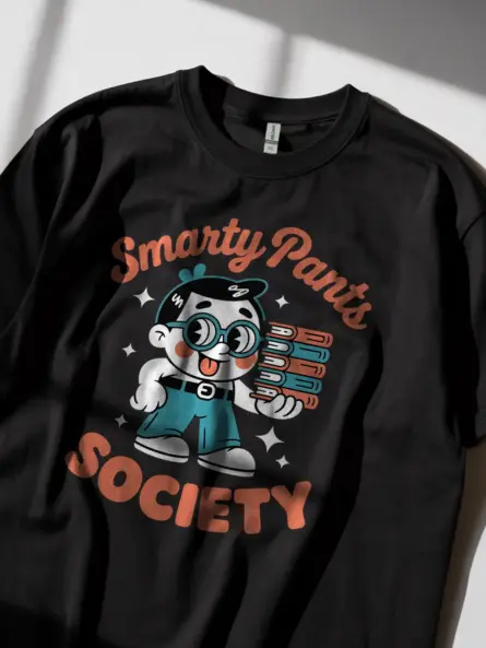 Retro Cartoon T Shirt – Smarty Pants Society Graphic Tee for Nerds - Image 2