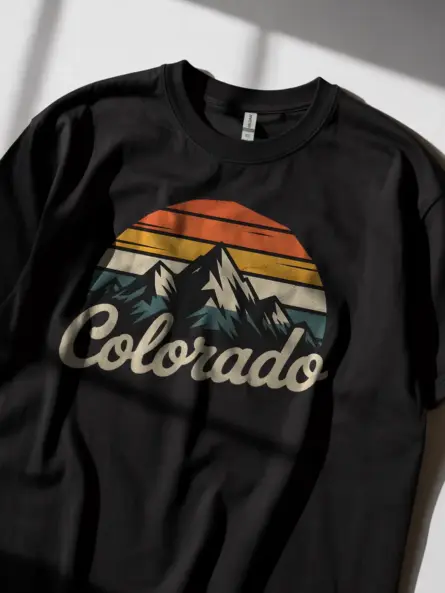 Retro Colorado Mountain T-Shirt for Outdoor Adventure Fans - Image 2
