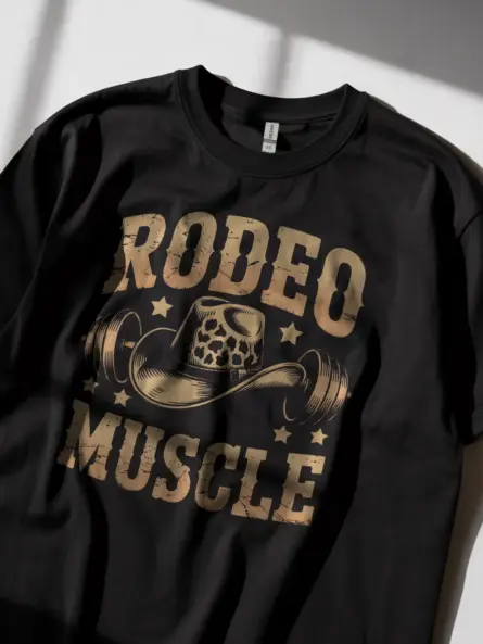 Rodeo Muscle T-Shirt – Vintage Western Cowboy Gym Shirt - Image 2