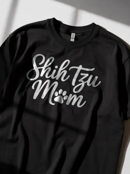 Shih Tzu Mom Shirt – Minimalist Paw Print Tee for Dog Lovers - Image 2