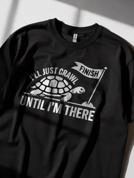 Motivational Slow and Steady Shirt – Tortoise Finish Line Tee - Image 2