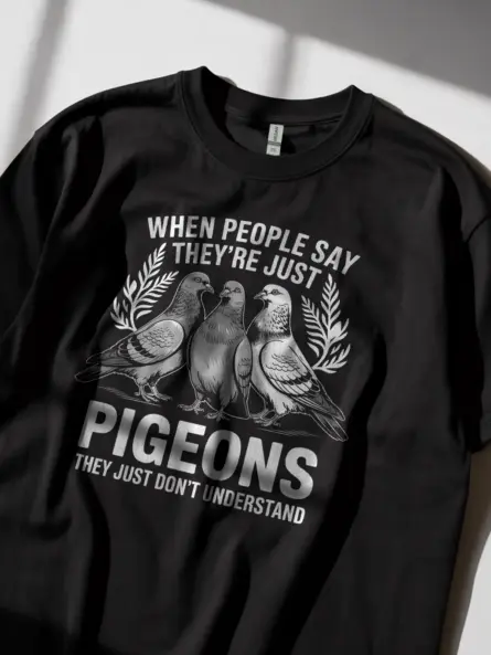 Stylized Pigeon Graphic T-Shirt for Birdwatchers and Urban Wildlife Fans - Image 2