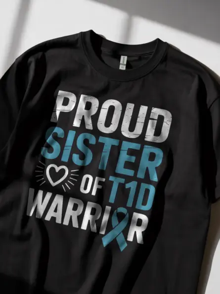 Proud Sister T1D Warrior Shirt – Bold Diabetes Support Tee - Image 2