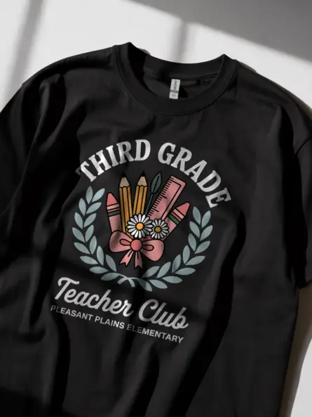 Third Grade Teacher Shirt – Vintage School Club Spirit Tee - Image 2