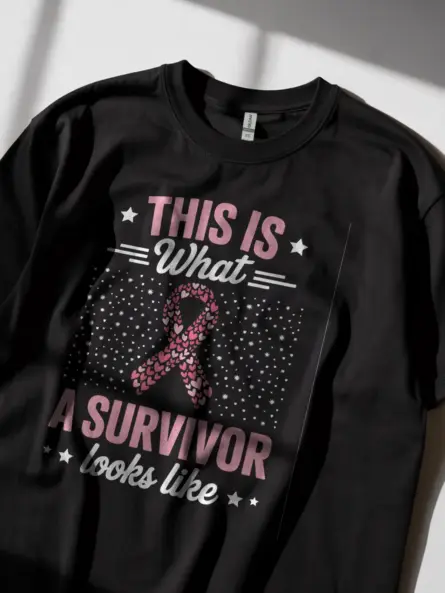 Empowering Breast Cancer Survivor Shirt – “This Is What a Survivor Looks Like” Tee - Image 4