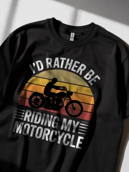 Vintage Motorcycle T-Shirt – Retro Sunset Rider Graphic Tee - Image 2