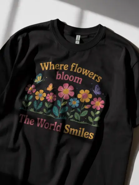 Uplifting Positive Floral Quote T-Shirt - Image 2