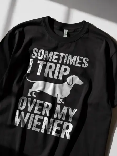 Hilarious Wiener Dog Shirt – Sometimes I Trip Over My Wiener - Image 2