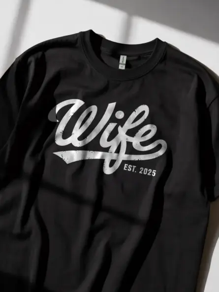 Wife Est 2025 T-Shirt – Vintage Bridal Shower Gift Tee - Image 2