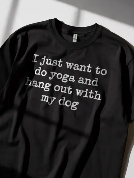 Yoga Dog T-Shirt – Cozy Minimalist Tee for Pet Lovers & Introverts - Image 2