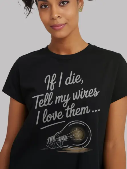 Funny Electrician T Shirt With Lightbulb Quote - Image 3