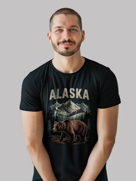 Alaska Grizzly Bear T-Shirt for Wilderness Adventure - Image 3