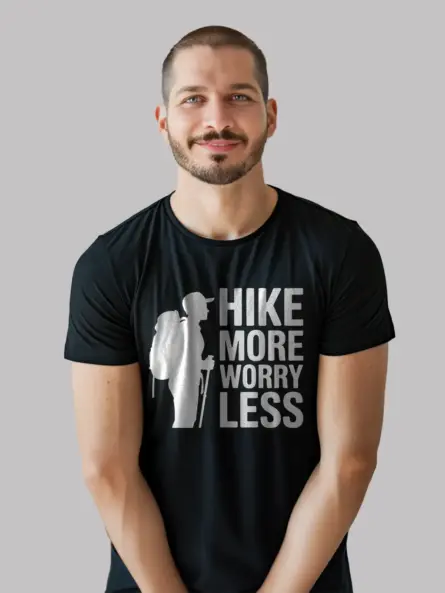 Hike More Worry Less T-Shirt for Outdoor Adventure Lovers - Image 3