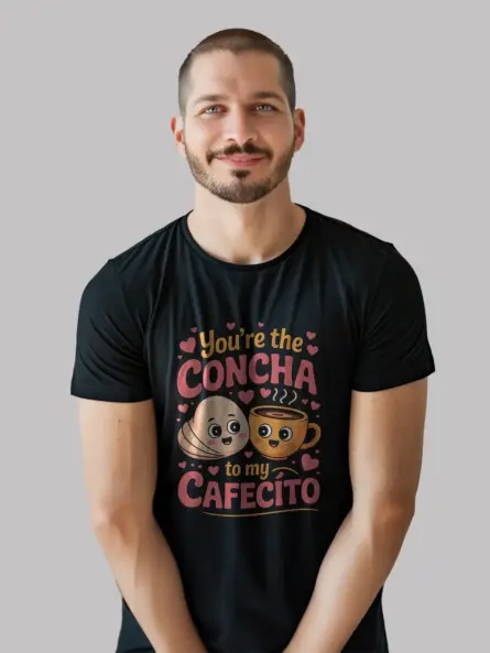 Lifestyle Black Concha to My Cafecito Shirt concha to my cafecito shirt