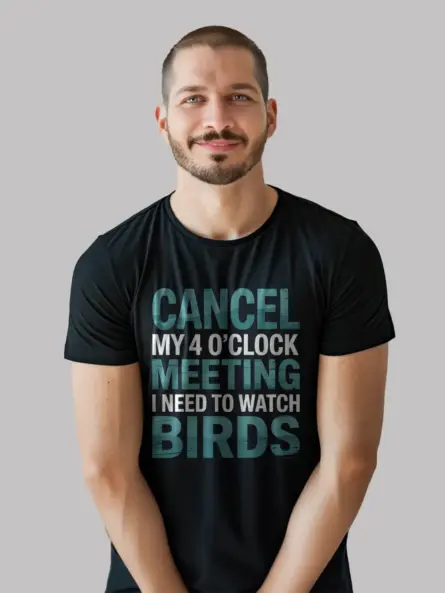 Funny Bird Watching Meeting T-Shirt for Remote Workers & Backyard Birders - Image 3