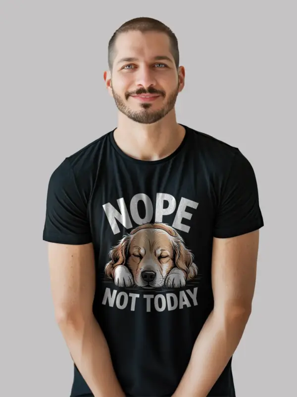 black psd nope-not-today-dog-shirt