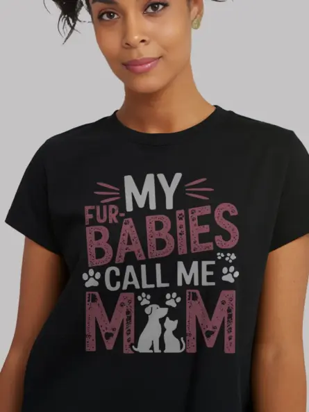 Adorable Pet Mom T Shirt – My Fur Babies Call Me Mom Tee - Image 3