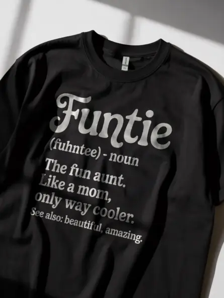 Black lifestyle image funtie shirt fun aunt t-shirt gift
