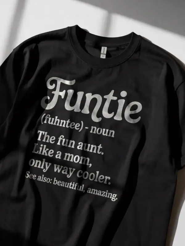 Black lifestyle image funtie shirt fun aunt t-shirt gift