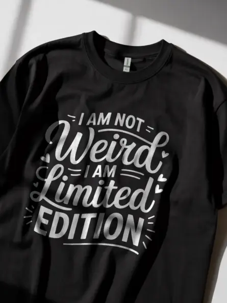 black-lifestyle-i-am-not-weird-i-am-limited-edition-t-shirt lifestyle shot motivational limited edition tee