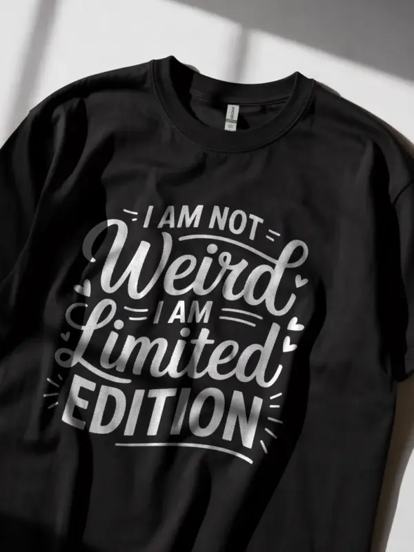 black-lifestyle-i-am-not-weird-i-am-limited-edition-t-shirt lifestyle shot motivational limited edition tee