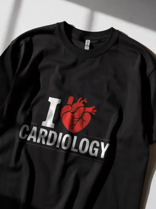 Black Lifestyle I Love Cardiology Shirt for Cardiologists