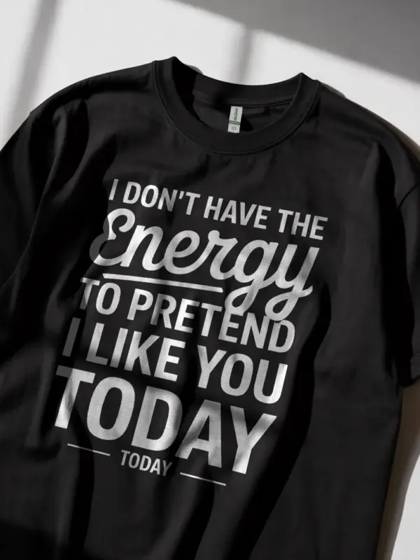 Lifestyle shot black anti-social quote shirt for millennials