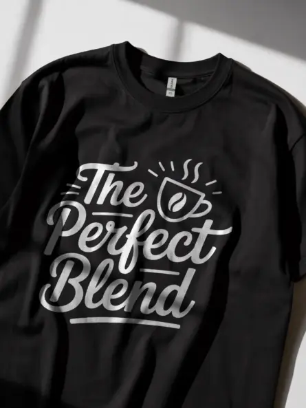 black the perfect blend coffee shirt design modern script