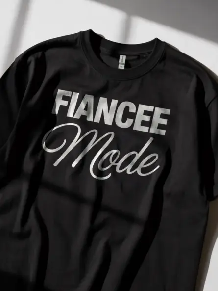 black fiancee mode t-shirt for engaged women