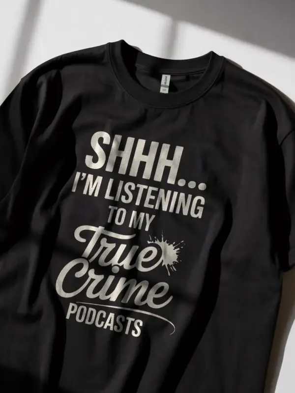 Black Shirt-Crime Podcast Fan Tee - true crime podcast t-shirt