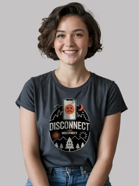 Disconnect and Reconnect T-Shirt for Digital Detox - Image 6