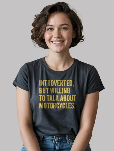 Bold Introvert Motorcycle T-Shirt – Vintage Humor for Bikers - Image 6