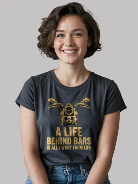 Life Behind Bars T-Shirt – Bold Retro Biker Art Tee - Image 6