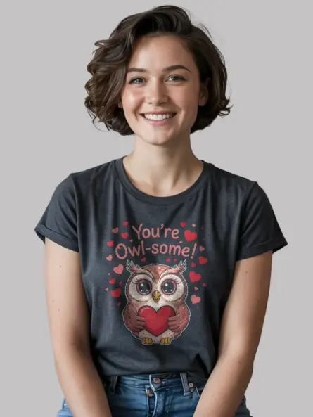 You're Owl-Some – Cute Owl-Some Valentine T-Shirt for Animal Lovers - Image 6