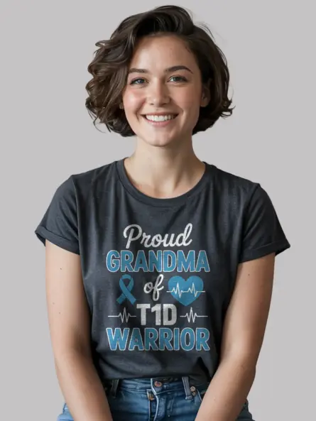 T1D Grandma Shirt – Proud Diabetes Warrior Support Tee for Grandmothers - Image 3