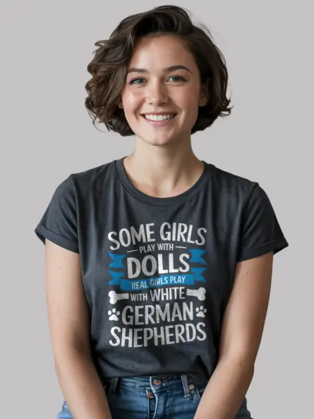 White German Shepherd Shirt for Women – Real Girls Play Tee - Image 6