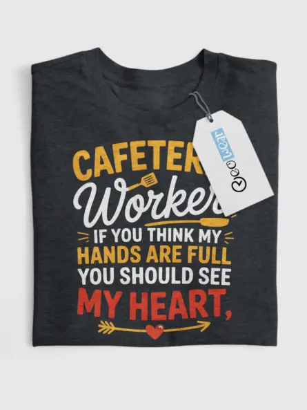 Cafeteria Worker Appreciation T-Shirt – Hands Full Heart Full - Image 4