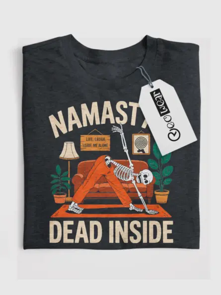 Dark Heather Namastay Dead Inside T-Shirt – Burnout Culture Tee