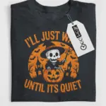 Dark Heather – quiet Halloween quote in orange – introvert halloween t-shirt