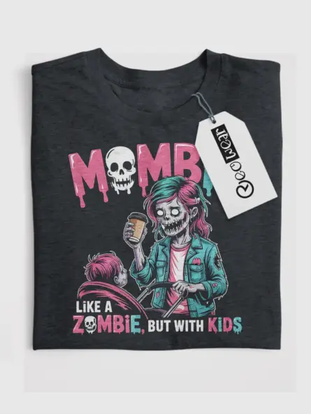 Dark Heather – Grunge style Halloween shirt – mombie t-shirt for moms