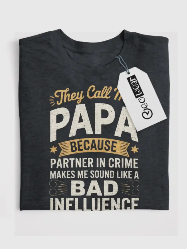 Dark Heather front view – They Call Me Papa – funny papa t-shirt for dads