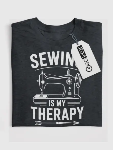 Dark Heather front – Sewing Is My Therapy – sewing is my therapy t-shirt